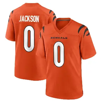 ＃0 Men's Raymond Jackson Orange Game Cincinnati Bengals Jersey