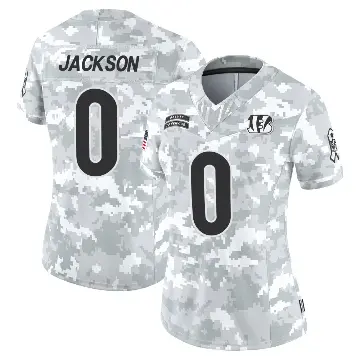 ＃0 Women's Raymond Jackson Arctic Camo Limited Cincinnati Bengals 2024 Salute to Service Jersey