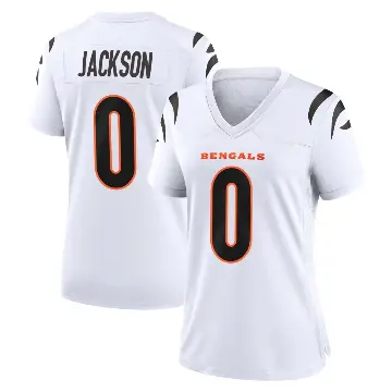＃0 Women's Raymond Jackson White Game Cincinnati Bengals Jersey