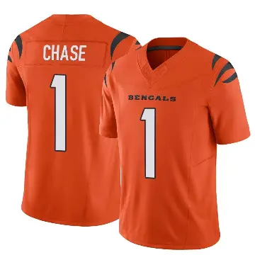 ＃1 Youth Ja'Marr Chase Orange Limited Cincinnati Bengals Vapor F.U.S.E. Jersey