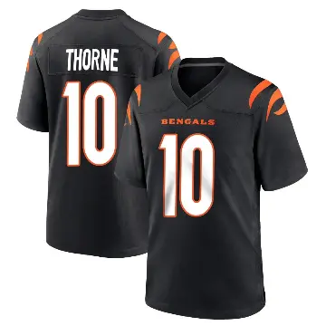 ＃10 Men's Payton Thorne Black Game Cincinnati Bengals Team Color Jersey