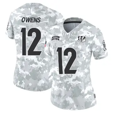 ＃12 Women's Rashod Owens Arctic Camo Limited Cincinnati Bengals 2024 Salute to Service Jersey