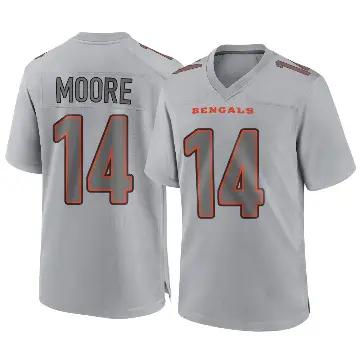 ＃14 Youth Jordan Moore Gray Game Cincinnati Bengals Atmosphere Fashion Jersey
