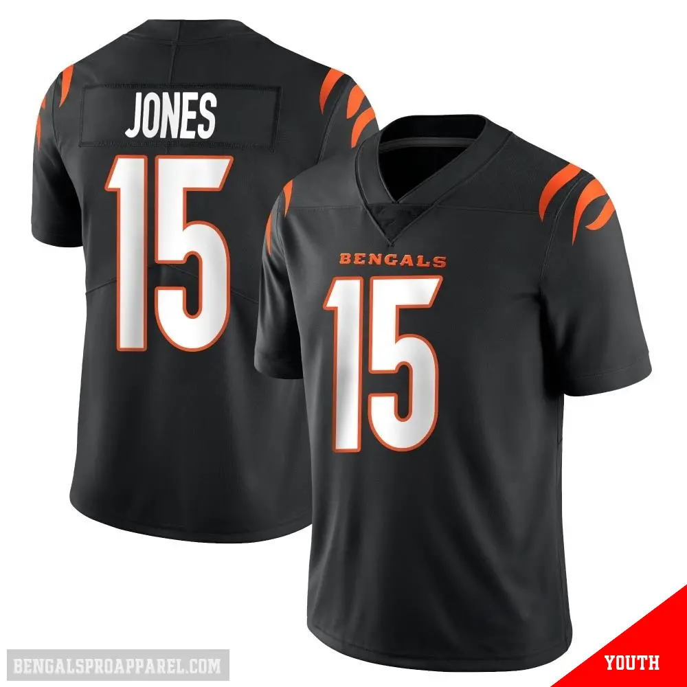 ＃15 Youth Charlie Jones Black Limited Cincinnati Bengals Team Color Vapor Untouchable Jersey