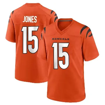 ＃15 Youth Charlie Jones Orange Game Cincinnati Bengals Jersey