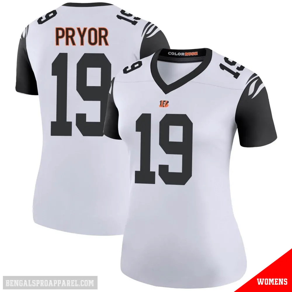 ＃19 Women's Kendric Pryor White Legend Cincinnati Bengals Color Rush Jersey