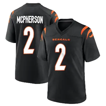 ＃2 Men's Evan McPherson Black Game Cincinnati Bengals Team Color Jersey