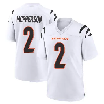 ＃2 Men's Evan McPherson White Game Cincinnati Bengals Jersey