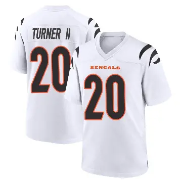 ＃20 Men's DJ Turner II White Game Cincinnati Bengals Jersey