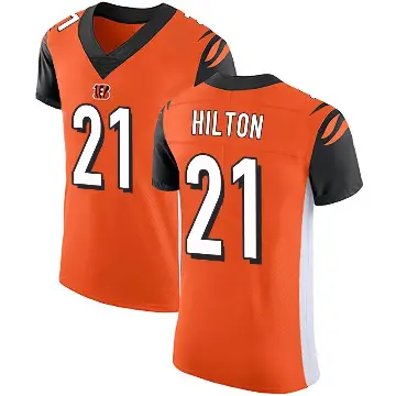 ＃21 Men's Mike Hilton Orange Elite Cincinnati Bengals Alternate Vapor Untouchable Jersey