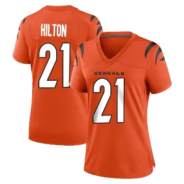 ＃21 Women's Mike Hilton Orange Game Cincinnati Bengals Jersey