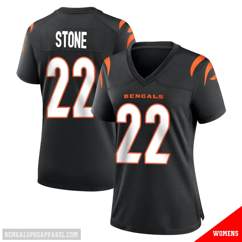 ＃22 Women's Geno Stone Black Game Cincinnati Bengals Team Color Jersey