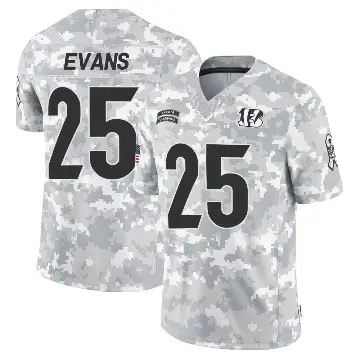 ＃25 Men's Chris Evans Arctic Camo Limited Cincinnati Bengals 2024 Salute to Service Jersey