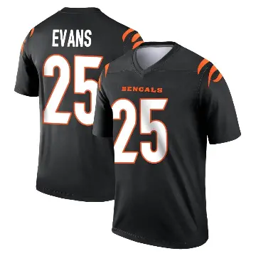 ＃25 Men's Chris Evans Black Legend Cincinnati Bengals Jersey