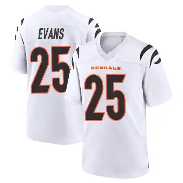 ＃25 Men's Chris Evans White Game Cincinnati Bengals Jersey