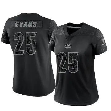 ＃25 Women's Chris Evans Black Limited Cincinnati Bengals Reflective Jersey
