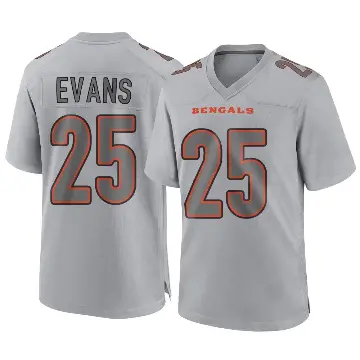 ＃25 Youth Chris Evans Gray Game Cincinnati Bengals Atmosphere Fashion Jersey