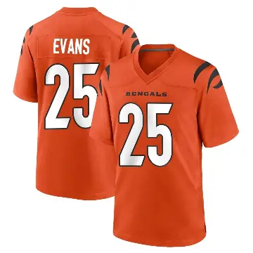 ＃25 Youth Chris Evans Orange Game Cincinnati Bengals Jersey