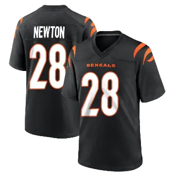 ＃28 Men's Josh Newton Black Game Cincinnati Bengals Team Color Jersey