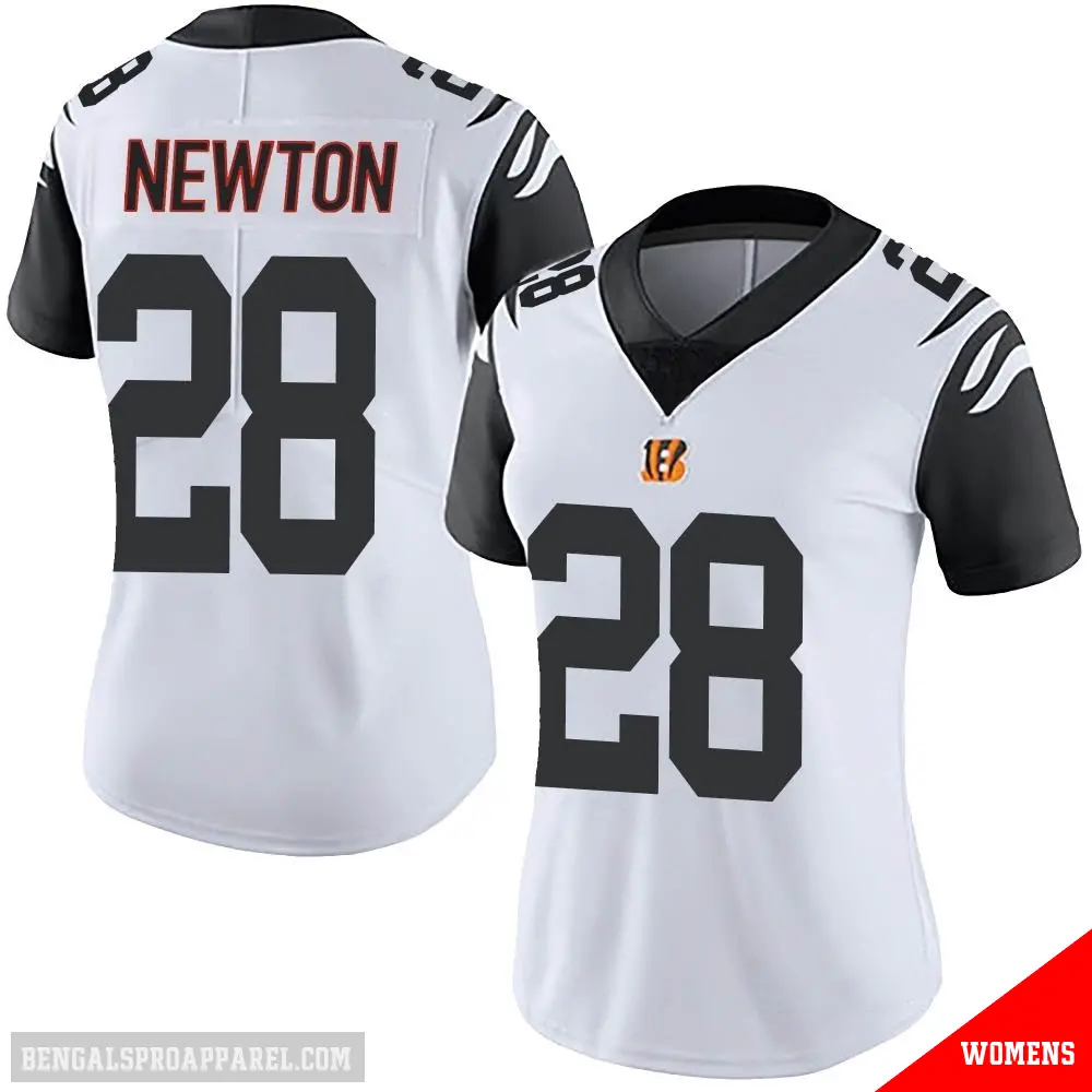 ＃28 Women's Josh Newton White Limited Cincinnati Bengals Color Rush Vapor Untouchable Jersey