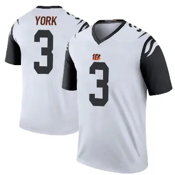 ＃3 Men's Cade York White Legend Cincinnati Bengals Color Rush Jersey
