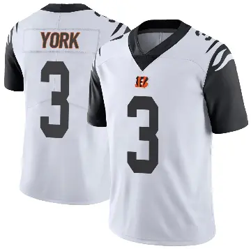 ＃3 Men's Cade York White Limited Cincinnati Bengals Color Rush Vapor Untouchable Jersey