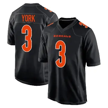 ＃3 Youth Cade York Black Game Cincinnati Bengals Fashion Jersey
