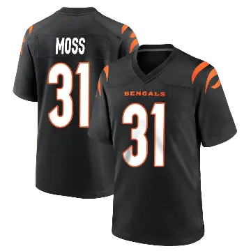 ＃31 Men's Zack Moss Black Game Cincinnati Bengals Team Color Jersey