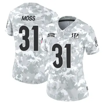 ＃31 Women's Zack Moss Arctic Camo Limited Cincinnati Bengals 2024 Salute to Service Jersey