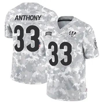 ＃33 Men's Daijahn Anthony Arctic Camo Limited Cincinnati Bengals 2024 Salute to Service Jersey