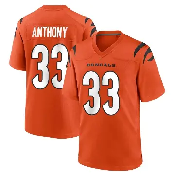 ＃33 Men's Daijahn Anthony Orange Game Cincinnati Bengals Jersey