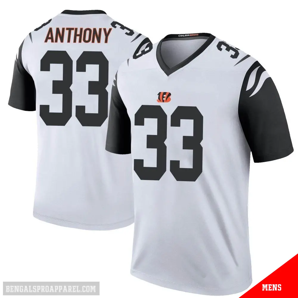 ＃33 Men's Daijahn Anthony White Legend Cincinnati Bengals Color Rush Jersey