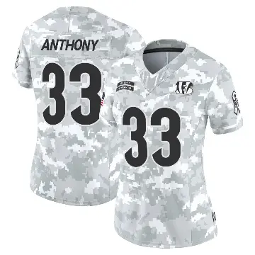 ＃33 Women's Daijahn Anthony Arctic Camo Limited Cincinnati Bengals 2024 Salute to Service Jersey