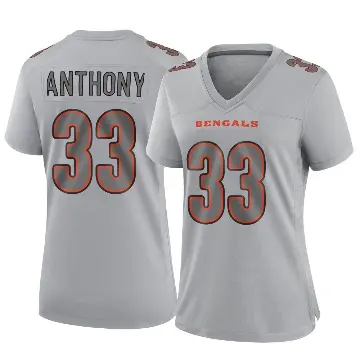 ＃33 Women's Daijahn Anthony Gray Game Cincinnati Bengals Atmosphere Fashion Jersey