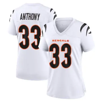 ＃33 Women's Daijahn Anthony White Game Cincinnati Bengals Jersey