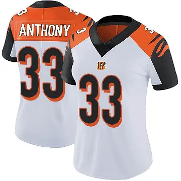 ＃33 Women's Daijahn Anthony White Limited Cincinnati Bengals Vapor Untouchable Jersey