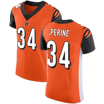 ＃34 Men's Samaje Perine Orange Elite Cincinnati Bengals Alternate Vapor Untouchable Jersey