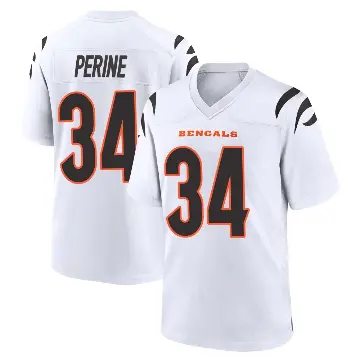 ＃34 Youth Samaje Perine White Game Cincinnati Bengals Jersey