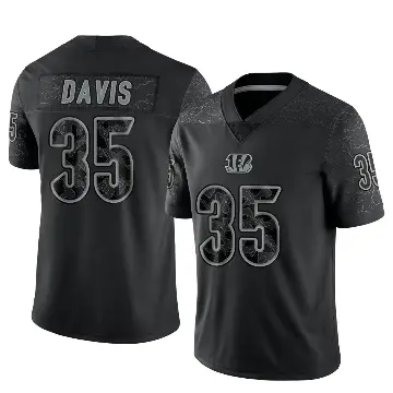 ＃35 Men's Jalen Davis Black Limited Cincinnati Bengals Reflective Jersey