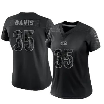 ＃35 Women's Jalen Davis Black Limited Cincinnati Bengals Reflective Jersey