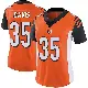 ＃35 Women's Jalen Davis Orange Limited Cincinnati Bengals Vapor Untouchable Jersey