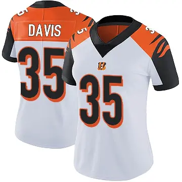 ＃35 Women's Jalen Davis White Limited Cincinnati Bengals Vapor Untouchable Jersey