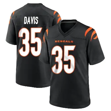 ＃35 Youth Jalen Davis Black Game Cincinnati Bengals Team Color Jersey