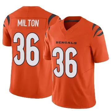 ＃36 Men's Kendall Milton Orange Limited Cincinnati Bengals Vapor F.U.S.E. Jersey