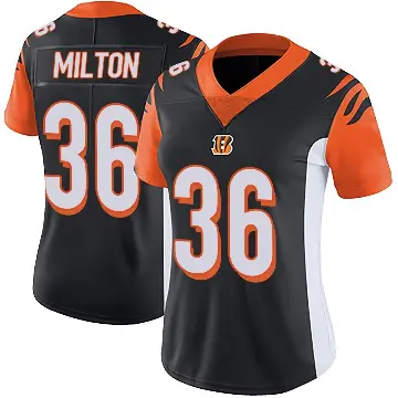 ＃36 Women's Kendall Milton Black Limited Cincinnati Bengals Team Color Vapor Untouchable Jersey