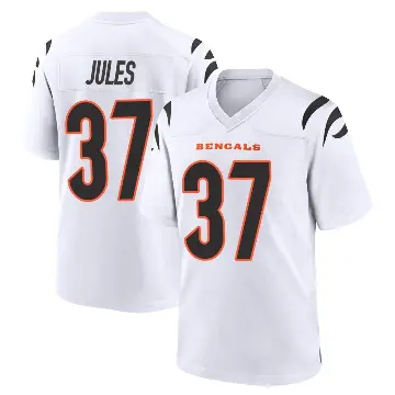 ＃37 Men's PJ Jules White Game Cincinnati Bengals Jersey