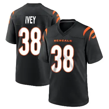 ＃38 Men's DJ Ivey Black Game Cincinnati Bengals Team Color Jersey