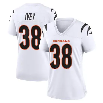 ＃38 Women's DJ Ivey White Game Cincinnati Bengals Jersey