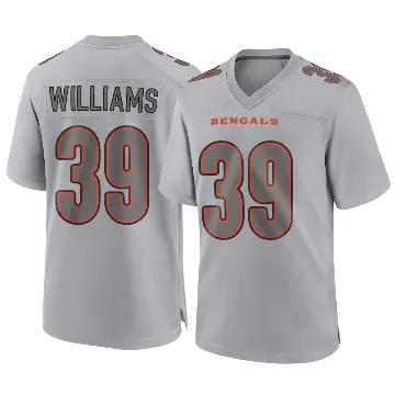 ＃39 Men's Jarveon Williams Gray Game Cincinnati Bengals Atmosphere Fashion Jersey