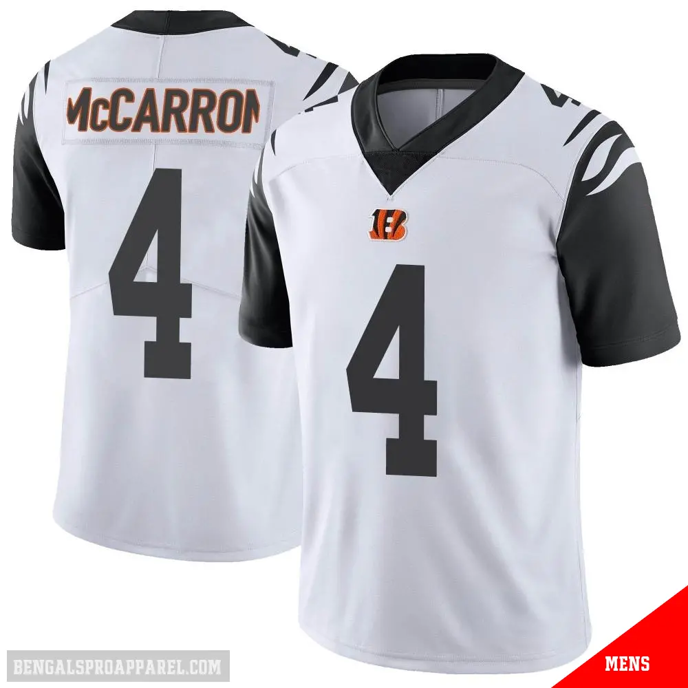 ＃4 Men's AJ McCarron White Limited Cincinnati Bengals Color Rush Vapor Untouchable Jersey